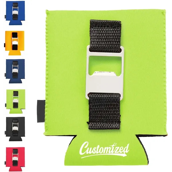 Neoprene Can Cooler with Attached Bottle Opener Custom - Neoprene Can Cooler with Attached Bottle Opener Custom - Image 0 of 4