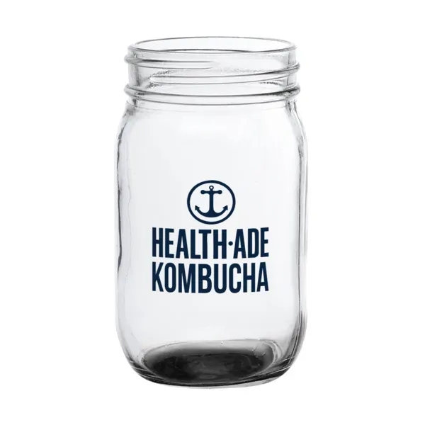 Pickled 16 oz Mason Jar Drinking Glass - Pickled 16 oz Mason Jar Drinking Glass - Image 5 of 6