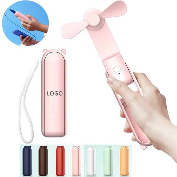 Rechargeable Portable Mini Fan with Power Bank - Rechargeable Portable Mini Fan with Power Bank - Image 1 of 4