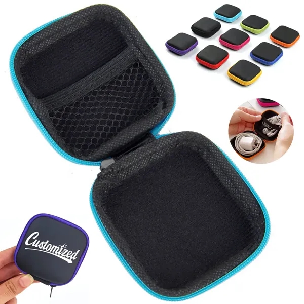 Portable Small Hard Shell EVA Case with Mesh Pocket - Portable Small Hard Shell EVA Case with Mesh Pocket - Image 0 of 5