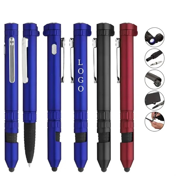 6in1 Tool Ballpoint Pen With Compass - 6in1 Tool Ballpoint Pen With Compass - Image 0 of 1