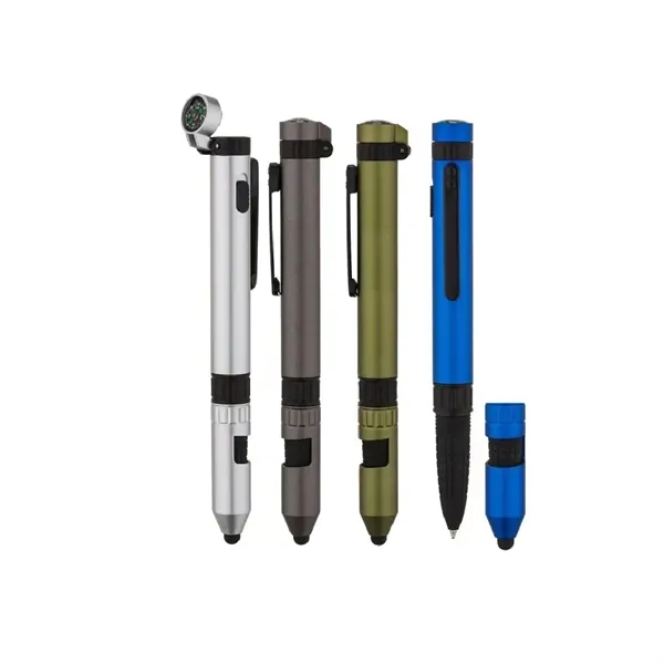 6in1 Tool Ballpoint Pen With Compass - 6in1 Tool Ballpoint Pen With Compass - Image 1 of 1