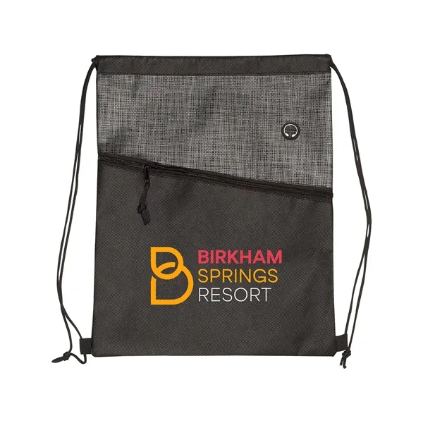 Tonal Heathered Non-Woven Drawstring Backpack - Tonal Heathered Non-Woven Drawstring Backpack - Image 2 of 12