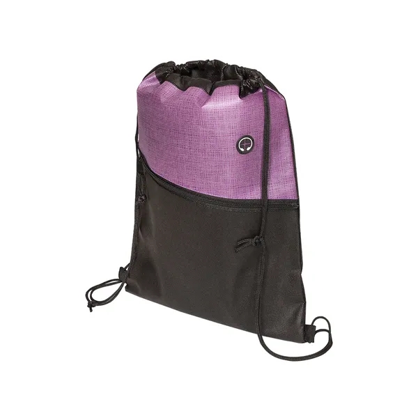 Tonal Heathered Non-Woven Drawstring Backpack - Tonal Heathered Non-Woven Drawstring Backpack - Image 7 of 12