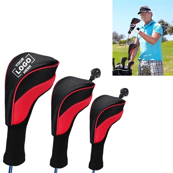 3 Pieces Long Neck Mesh Sports Golf Club Headcovers Set - 3 Pieces Long Neck Mesh Sports Golf Club Headcovers Set - Image 0 of 4
