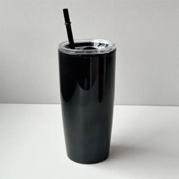 20oz Double Wall Tumbler with Straw - 20oz Double Wall Tumbler with Straw - Image 3 of 5