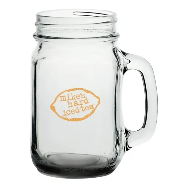 Custom 16 oz Mason Jars with Handles with Color Bottom