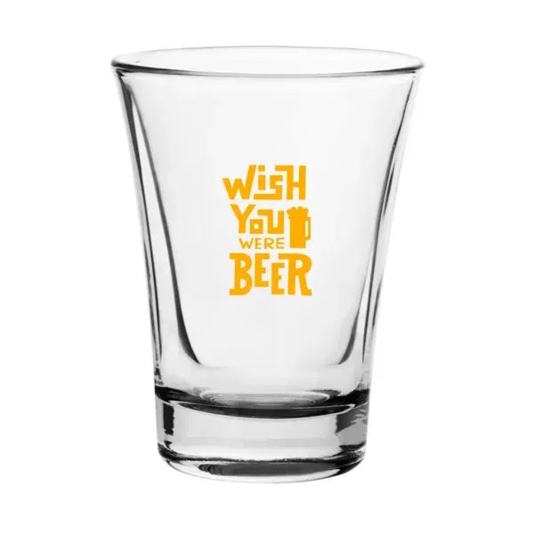 Custom Hot Shot 2 oz Traditional Shot Glasses with Color Bottom