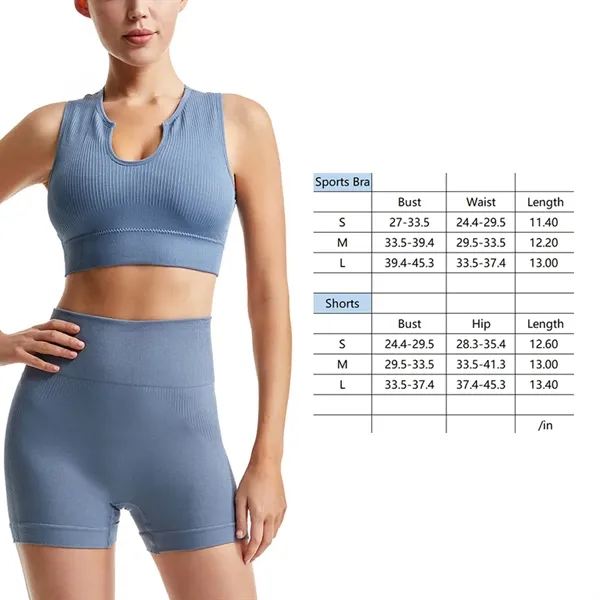 Yoga workout gym women high waist legging with sport bra set - Yoga workout gym women high waist legging with sport bra set - Image 1 of 4
