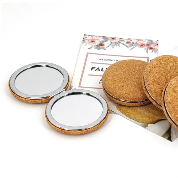 Eco-Friendly Cork Portable Compact Cosmetic Mirror - Eco-Friendly Cork Portable Compact Cosmetic Mirror - Image 4 of 4