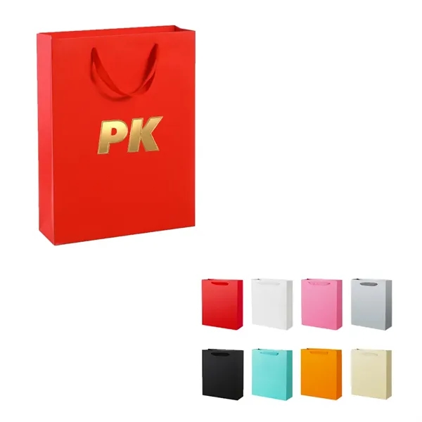Luxury Matte Paper Tote Bag with Satin Ribbon Handles - Luxury Matte Paper Tote Bag with Satin Ribbon Handles - Image 0 of 0