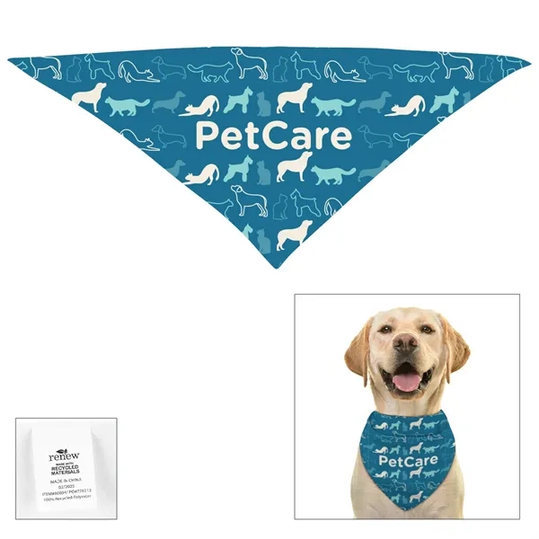 Full Color Large Triangle rPET Pet Bandana - Full Color Large Triangle rPET Pet Bandana - Image 0 of 1