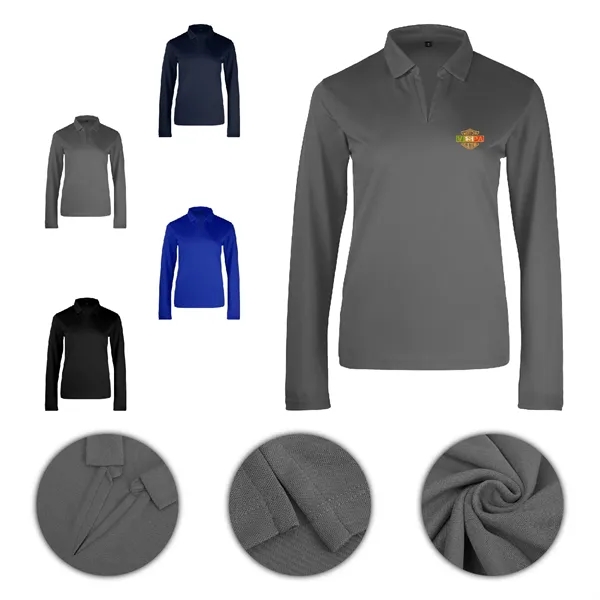 Ladies' Micro Pique Long Sleeve Sport Polo shirt - Ladies' Micro Pique Long Sleeve Sport Polo shirt - Image 0 of 0