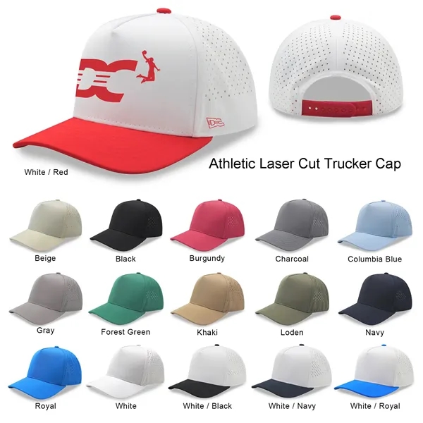 5 Panel Sport Trucker Cap w/Laser Cut Mesh Back - 5 Panel Sport Trucker Cap w/Laser Cut Mesh Back - Image 42 of 42