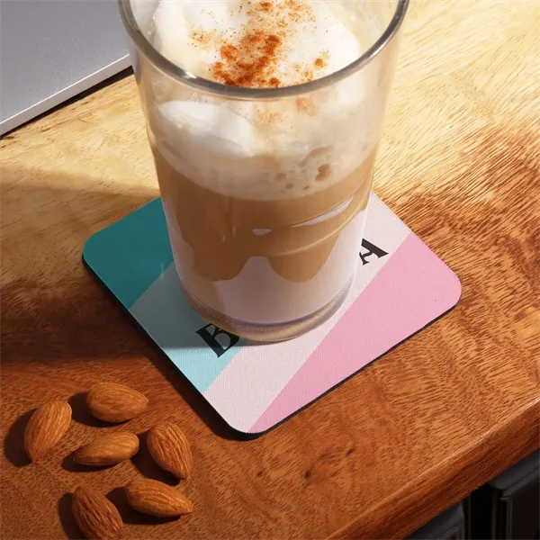 reGen Recycled Polyester Square Dye Sub Coaster - reGen Recycled Polyester Square Dye Sub Coaster - Image 1 of 2