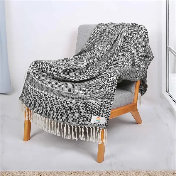 Custom reGen rPET Woven Throw Blanket