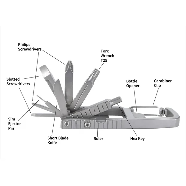 11-in-1 Carabiner Tool Kit - 11-in-1 Carabiner Tool Kit - Image 1 of 4