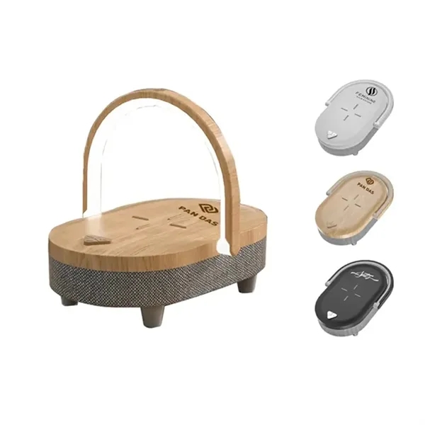 Bedside Table Lamp with Wireless Charger Bluetooth Speaker - Bedside Table Lamp with Wireless Charger Bluetooth Speaker - Image 0 of 4