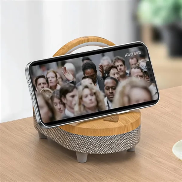 Bedside Table Lamp with Wireless Charger Bluetooth Speaker - Bedside Table Lamp with Wireless Charger Bluetooth Speaker - Image 3 of 4