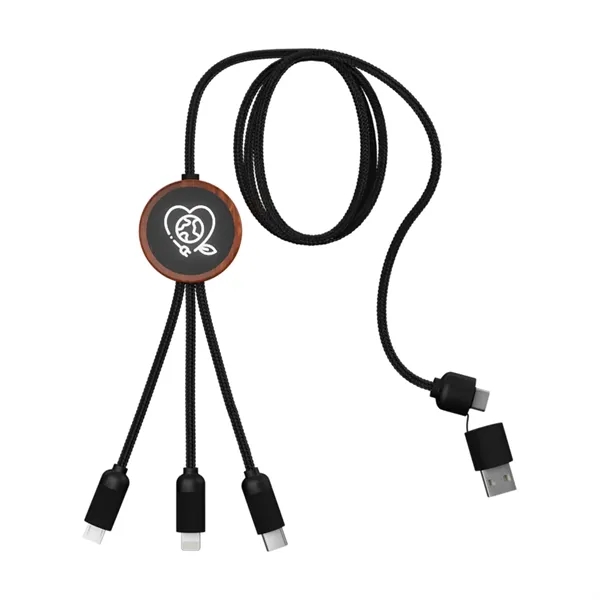 Bamboo 5-in-1 Charging Cable with Light-Up Logo - Bamboo 5-in-1 Charging Cable with Light-Up Logo - Image 0 of 2