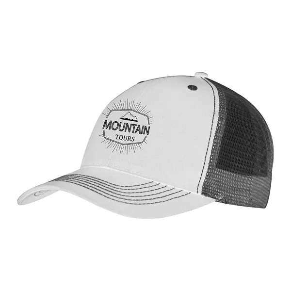 Color Accent Mesh Snapback Cap - Color Accent Mesh Snapback Cap - Image 8 of 9