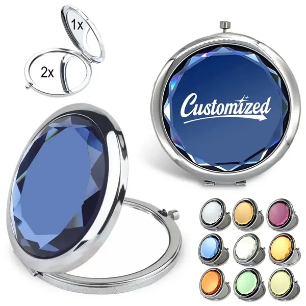 Crystal Cosmetic Pocket Compact Mirror - Crystal Cosmetic Pocket Compact Mirror - Image 0 of 5