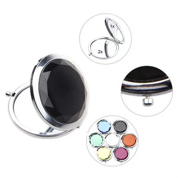 Crystal Cosmetic Pocket Compact Mirror - Crystal Cosmetic Pocket Compact Mirror - Image 3 of 5