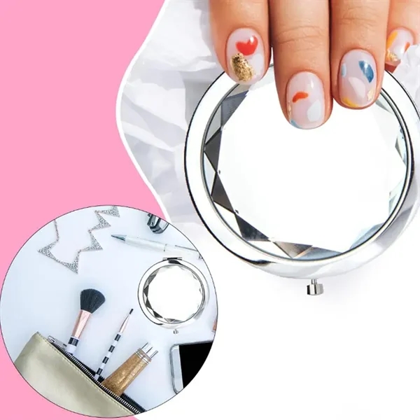 Crystal Cosmetic Pocket Compact Mirror - Crystal Cosmetic Pocket Compact Mirror - Image 4 of 5