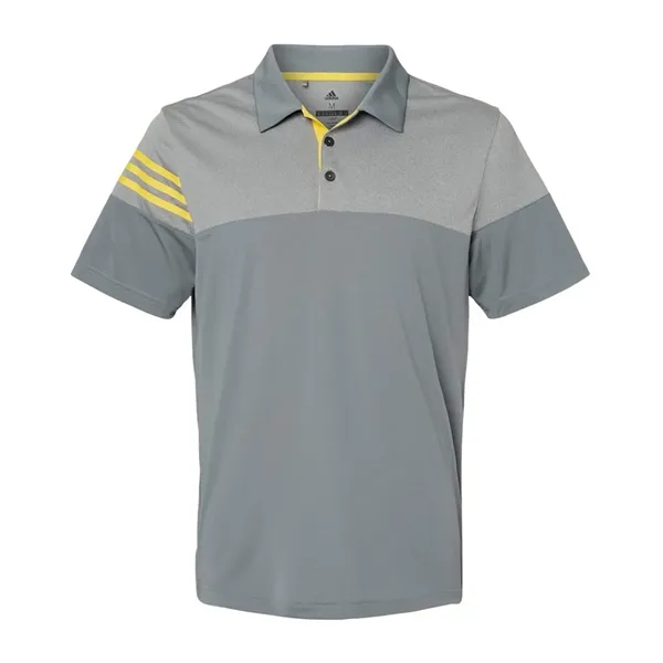 Adidas Men's Heathered 3-Stripes Colorblocked Polo - Adidas Men's Heathered 3-Stripes Colorblocked Polo - Image 0 of 14