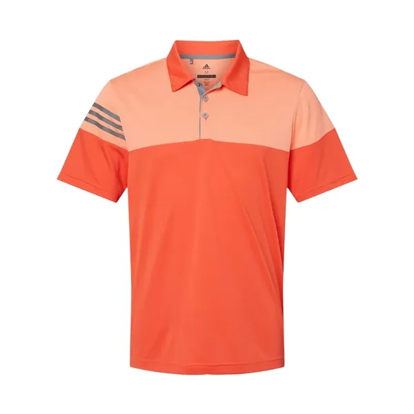 Adidas Men's Heathered 3-Stripes Colorblocked Polo - Adidas Men's Heathered 3-Stripes Colorblocked Polo - Image 1 of 14