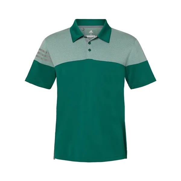Adidas Men's Heathered 3-Stripes Colorblocked Polo - Adidas Men's Heathered 3-Stripes Colorblocked Polo - Image 3 of 14