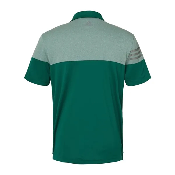 Adidas Men's Heathered 3-Stripes Colorblocked Polo - Adidas Men's Heathered 3-Stripes Colorblocked Polo - Image 4 of 14