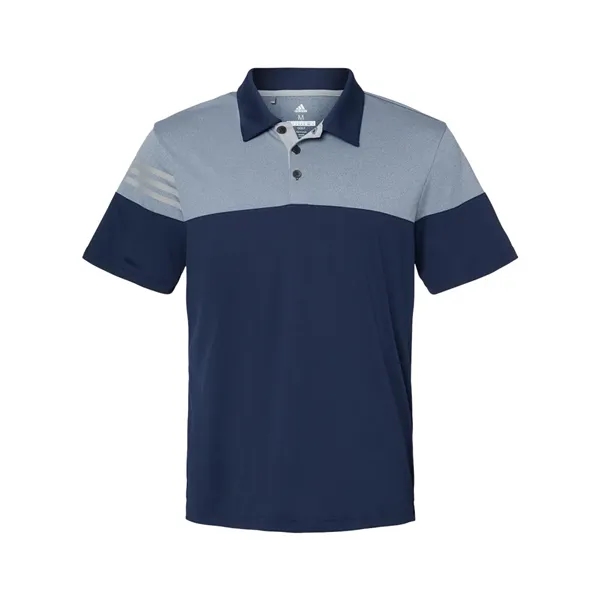 Adidas Men's Heathered 3-Stripes Colorblocked Polo - Adidas Men's Heathered 3-Stripes Colorblocked Polo - Image 5 of 14