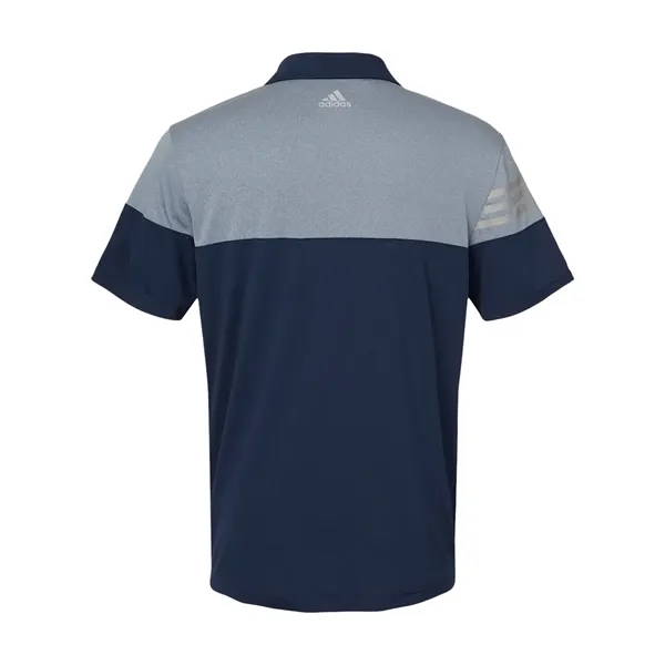 Adidas Men's Heathered 3-Stripes Colorblocked Polo - Adidas Men's Heathered 3-Stripes Colorblocked Polo - Image 6 of 14
