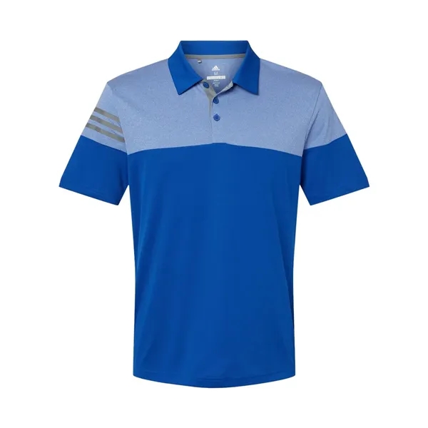 Adidas Men's Heathered 3-Stripes Colorblocked Polo - Adidas Men's Heathered 3-Stripes Colorblocked Polo - Image 7 of 14