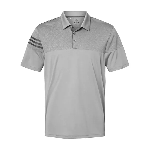 Adidas Men's Heathered 3-Stripes Colorblocked Polo - Adidas Men's Heathered 3-Stripes Colorblocked Polo - Image 9 of 14