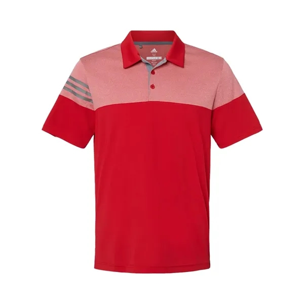 Adidas Men's Heathered 3-Stripes Colorblocked Polo - Adidas Men's Heathered 3-Stripes Colorblocked Polo - Image 11 of 14
