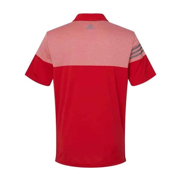 Adidas Men's Heathered 3-Stripes Colorblocked Polo - Adidas Men's Heathered 3-Stripes Colorblocked Polo - Image 12 of 14