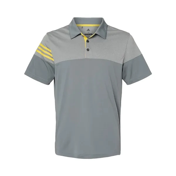 Adidas Men's Heathered 3-Stripes Colorblocked Polo - Adidas Men's Heathered 3-Stripes Colorblocked Polo - Image 13 of 14