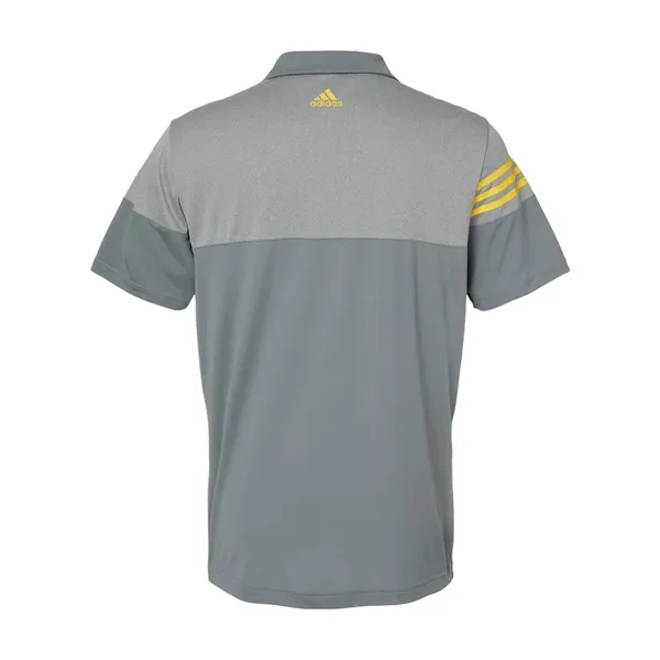 Adidas Men's Heathered 3-Stripes Colorblocked Polo - Adidas Men's Heathered 3-Stripes Colorblocked Polo - Image 14 of 14