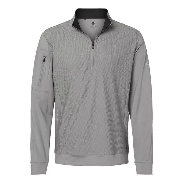 Adidas Men's Performance Textured Quarter-Zip Pullover - Adidas Men's Performance Textured Quarter-Zip Pullover - Image 5 of 8