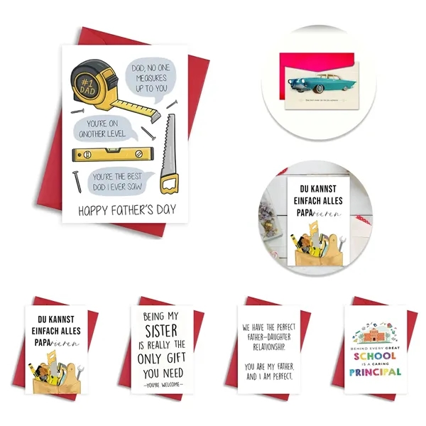 Fathers Day Greeting Card Tool Theme Holiday Gift Note - Fathers Day Greeting Card Tool Theme Holiday Gift Note - Image 0 of 4