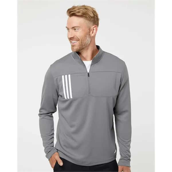 Adidas Men's 3-Stripes Double Knit Quarter-Zip Pullover - Adidas Men's 3-Stripes Double Knit Quarter-Zip Pullover - Image 0 of 10