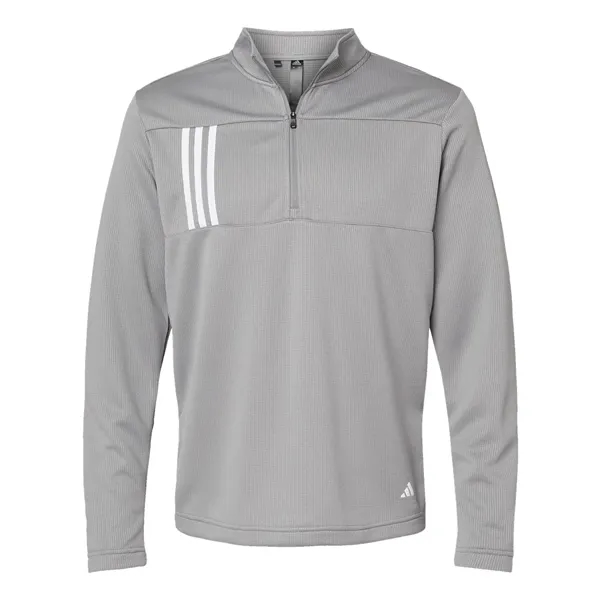 Adidas Men's 3-Stripes Double Knit Quarter-Zip Pullover - Adidas Men's 3-Stripes Double Knit Quarter-Zip Pullover - Image 3 of 10