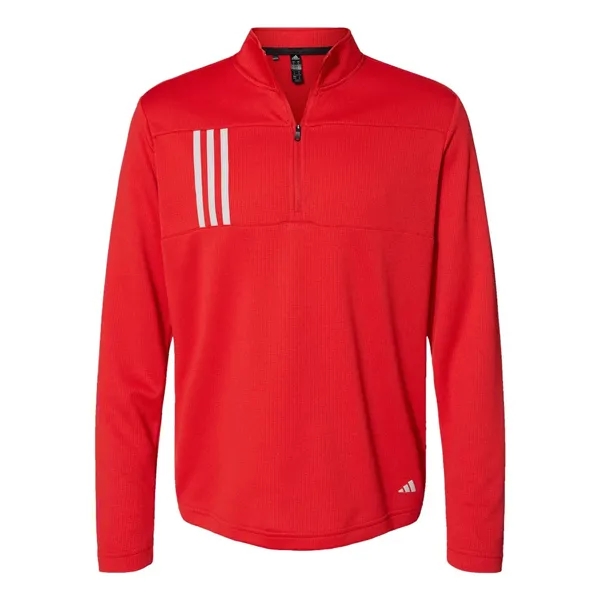 Adidas Men's 3-Stripes Double Knit Quarter-Zip Pullover - Adidas Men's 3-Stripes Double Knit Quarter-Zip Pullover - Image 5 of 10
