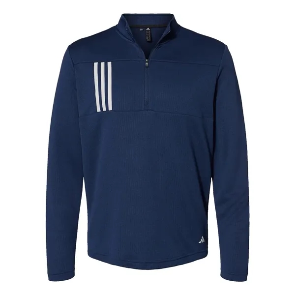 Adidas Men's 3-Stripes Double Knit Quarter-Zip Pullover - Adidas Men's 3-Stripes Double Knit Quarter-Zip Pullover - Image 7 of 10