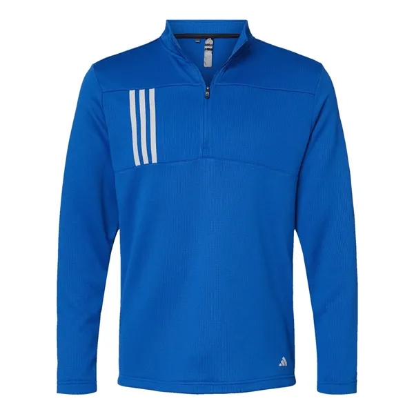Adidas Men's 3-Stripes Double Knit Quarter-Zip Pullover - Adidas Men's 3-Stripes Double Knit Quarter-Zip Pullover - Image 9 of 10