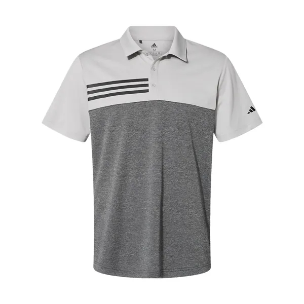 Adidas Men's Heathered Colorblocked 3-Stripes Polo - Adidas Men's Heathered Colorblocked 3-Stripes Polo - Image 3 of 10