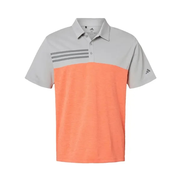 Adidas Men's Heathered Colorblocked 3-Stripes Polo - Adidas Men's Heathered Colorblocked 3-Stripes Polo - Image 9 of 10