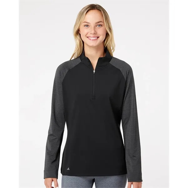 Adidas Women's Stripe Block Quarter-Zip Pullover - Adidas Women's Stripe Block Quarter-Zip Pullover - Image 0 of 10